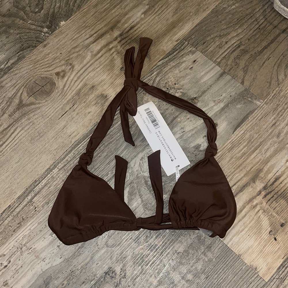 white fox bikini top